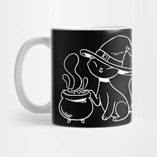 A cat witch brews a potion Mug